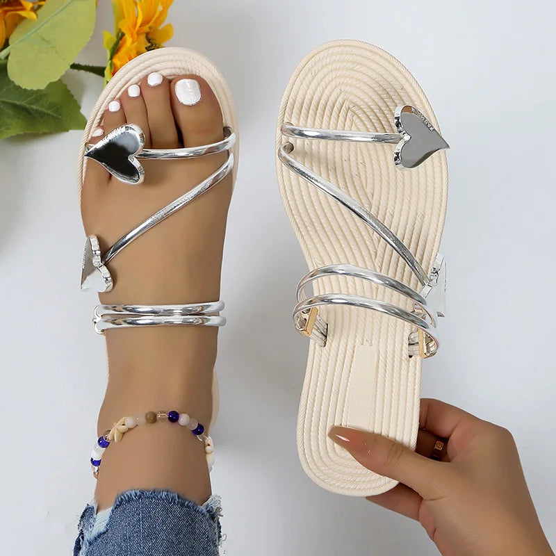 Nuevas y mejores sandalias para mujer, sandalias de playa de verano a la moda, zapatillas planas con diamantes de imitación, sandalias de lujo, zapatos de diseñador para mujer.