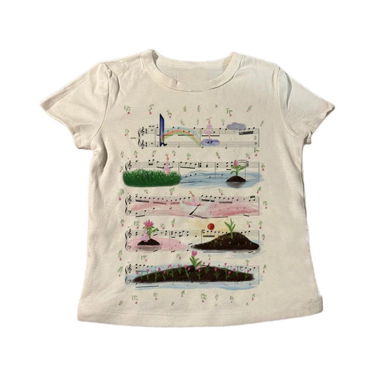 Y2k anime Streetwear O-neck 90s Text Printing Tops Women Harajuku Clothes Simple Vintage Crop Tee Aesthetic emo Casual T-shirt