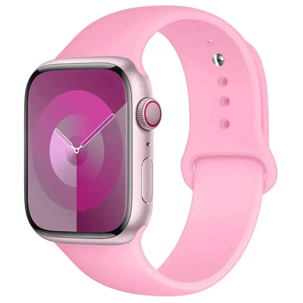 Correa de silicona para Apple Watch de 44 mm, 45 mm, 40 mm, 41 mm, 42 mm, 38 mm y 45 mm, pulsera deportiva para iWatch Series 8, 7, 6, 5, 4, 3, SE, 9, Ultra 2 y 49 mm.