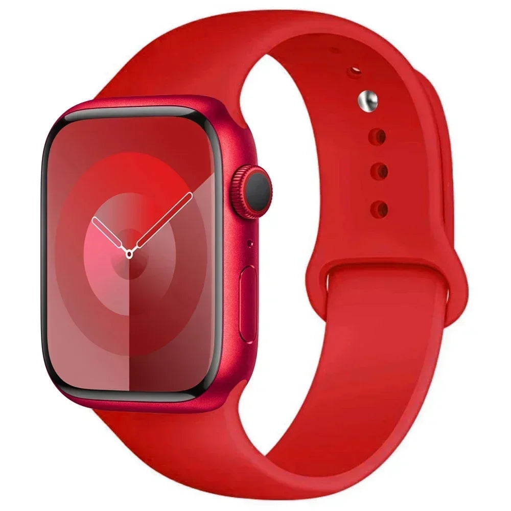 Correa de silicona para Apple Watch de 44 mm, 45 mm, 40 mm, 41 mm, 42 mm, 38 mm y 45 mm, pulsera deportiva para iWatch Series 8, 7, 6, 5, 4, 3, SE, 9, Ultra 2 y 49 mm.