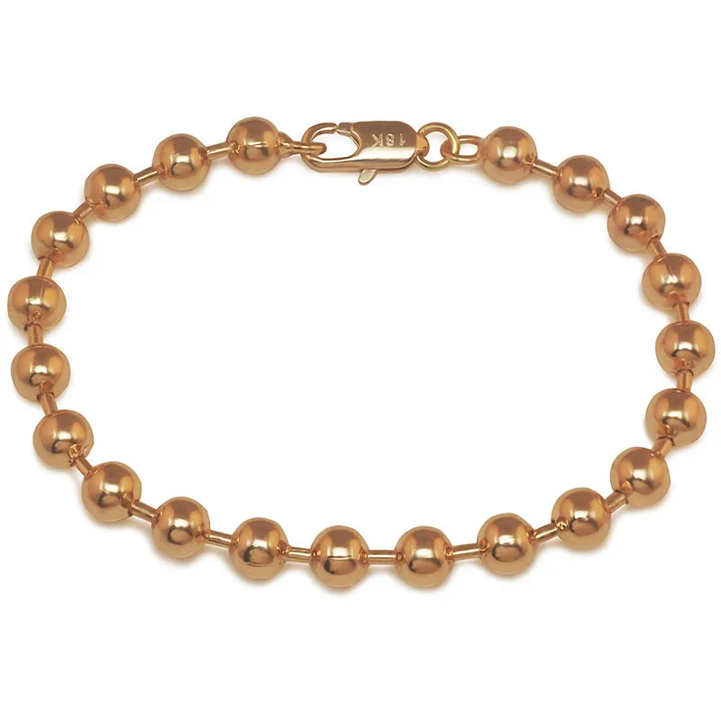 MGFam (20cm x 6mm) NEW ARRIVAL Smooth Beads Bracelet Jewelry Fashion Gold Color 18 K Lead and Nickel Free