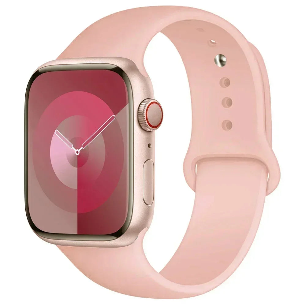 Correa de silicona para Apple Watch de 44 mm, 45 mm, 40 mm, 41 mm, 42 mm, 38 mm y 45 mm, pulsera deportiva para iWatch Series 8, 7, 6, 5, 4, 3, SE, 9, Ultra 2 y 49 mm.