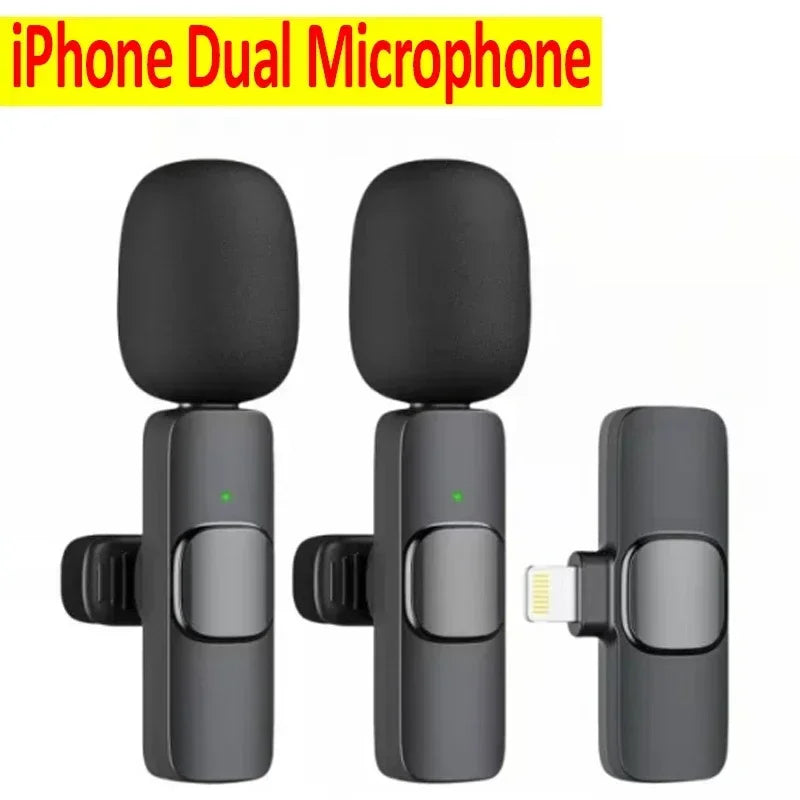 Micrófono de solapa inalámbrico portátil para grabación de audio y video, mini micrófono para iPhone, Android, transmisión en vivo, teléfono para juegos con recepción