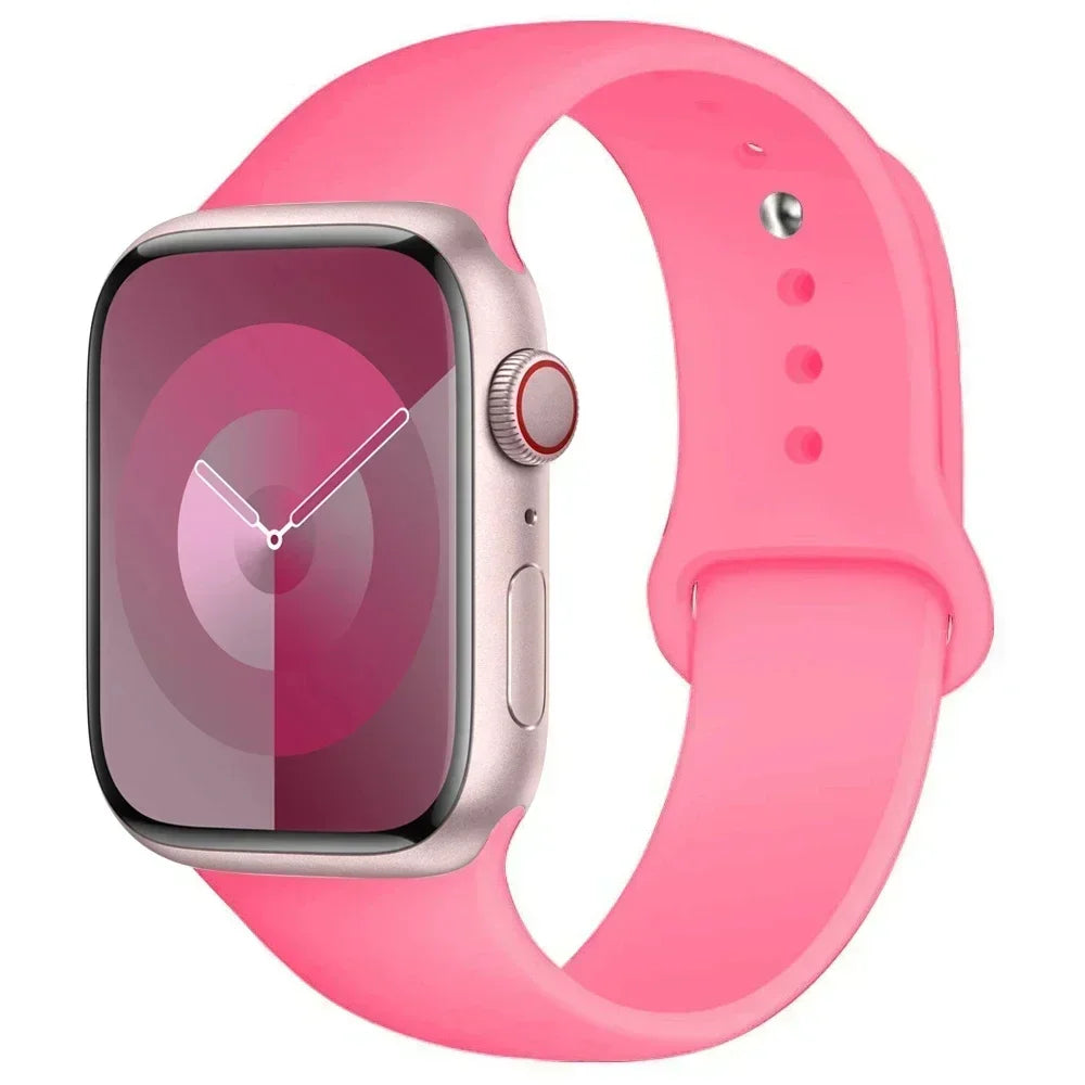 Correa de silicona para Apple Watch de 44 mm, 45 mm, 40 mm, 41 mm, 42 mm, 38 mm y 45 mm, pulsera deportiva para iWatch Series 8, 7, 6, 5, 4, 3, SE, 9, Ultra 2 y 49 mm.