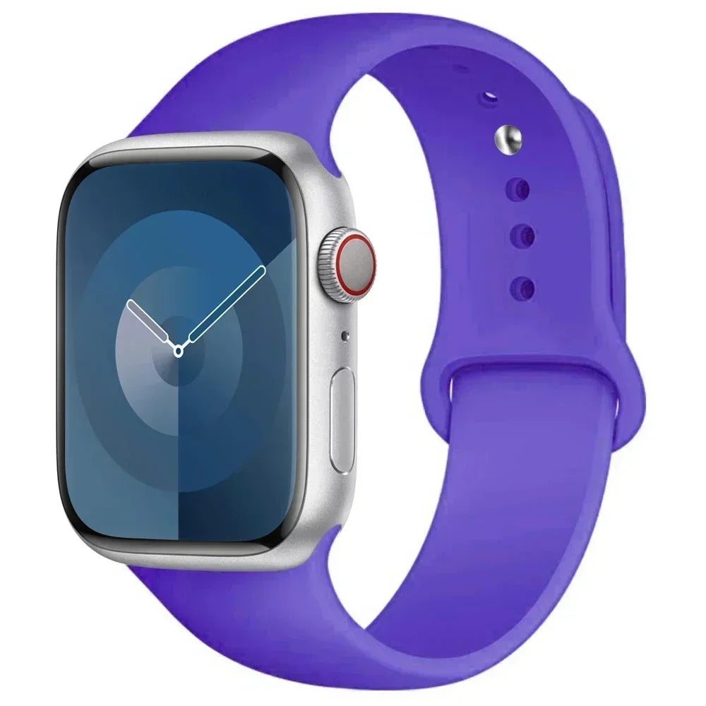 Correa de silicona para Apple Watch de 44 mm, 45 mm, 40 mm, 41 mm, 42 mm, 38 mm y 45 mm, pulsera deportiva para iWatch Series 8, 7, 6, 5, 4, 3, SE, 9, Ultra 2 y 49 mm.