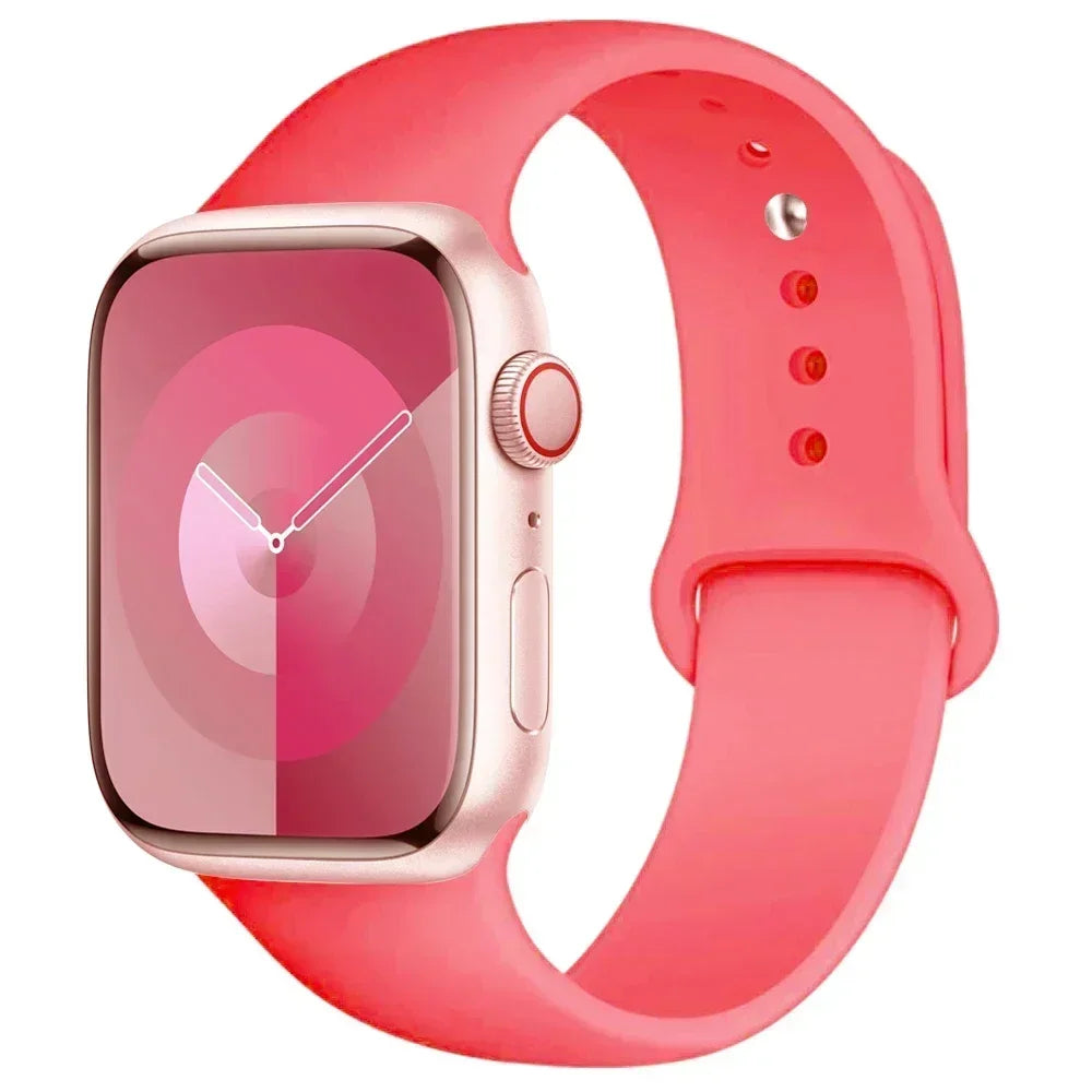 Correa de silicona para Apple Watch de 44 mm, 45 mm, 40 mm, 41 mm, 42 mm, 38 mm y 45 mm, pulsera deportiva para iWatch Series 8, 7, 6, 5, 4, 3, SE, 9, Ultra 2 y 49 mm.