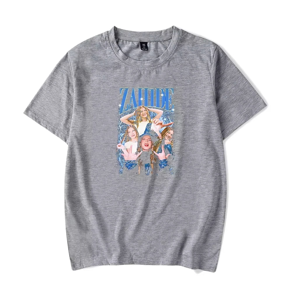 Camisetas de manga corta Zahide 100 % algodón para mujer, camisetas de merchandising para hombre y mujer, camisetas de moda con cuello redondo, camisetas unisex Y2k SummerTops