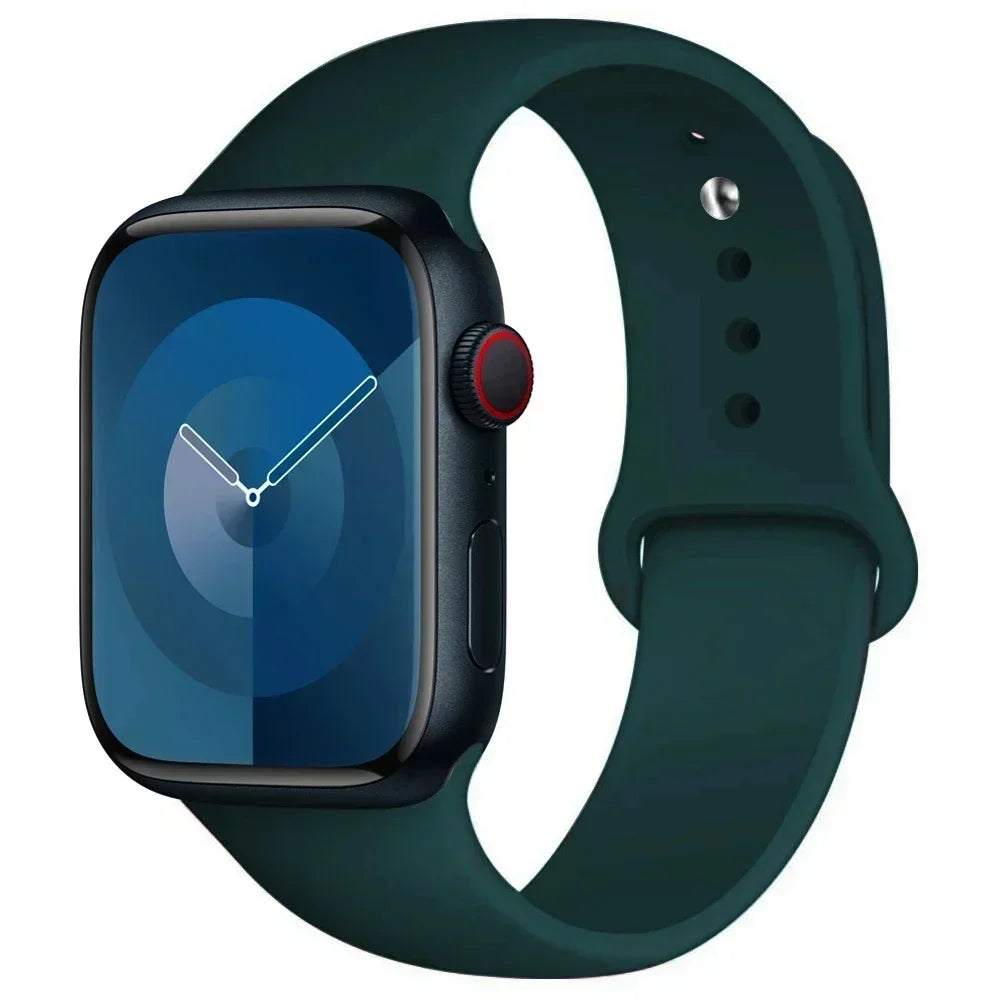 Correa de silicona para Apple Watch de 44 mm, 45 mm, 40 mm, 41 mm, 42 mm, 38 mm y 45 mm, pulsera deportiva para iWatch Series 8, 7, 6, 5, 4, 3, SE, 9, Ultra 2 y 49 mm.