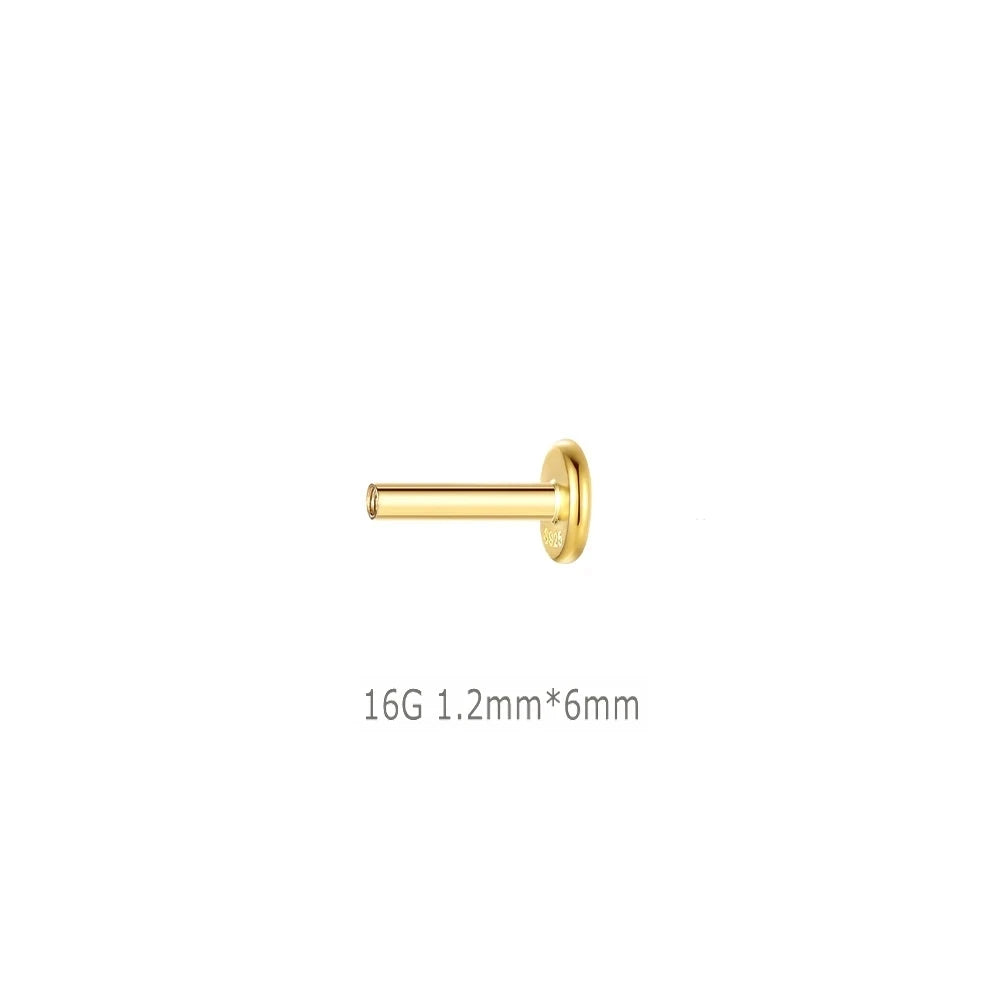 Aide 1pc 925 Sterling Silver Mini Zircon Thick Flat Screw Back Drop Earrings For Women K Gold Piercing Stud Earrings Jewelry