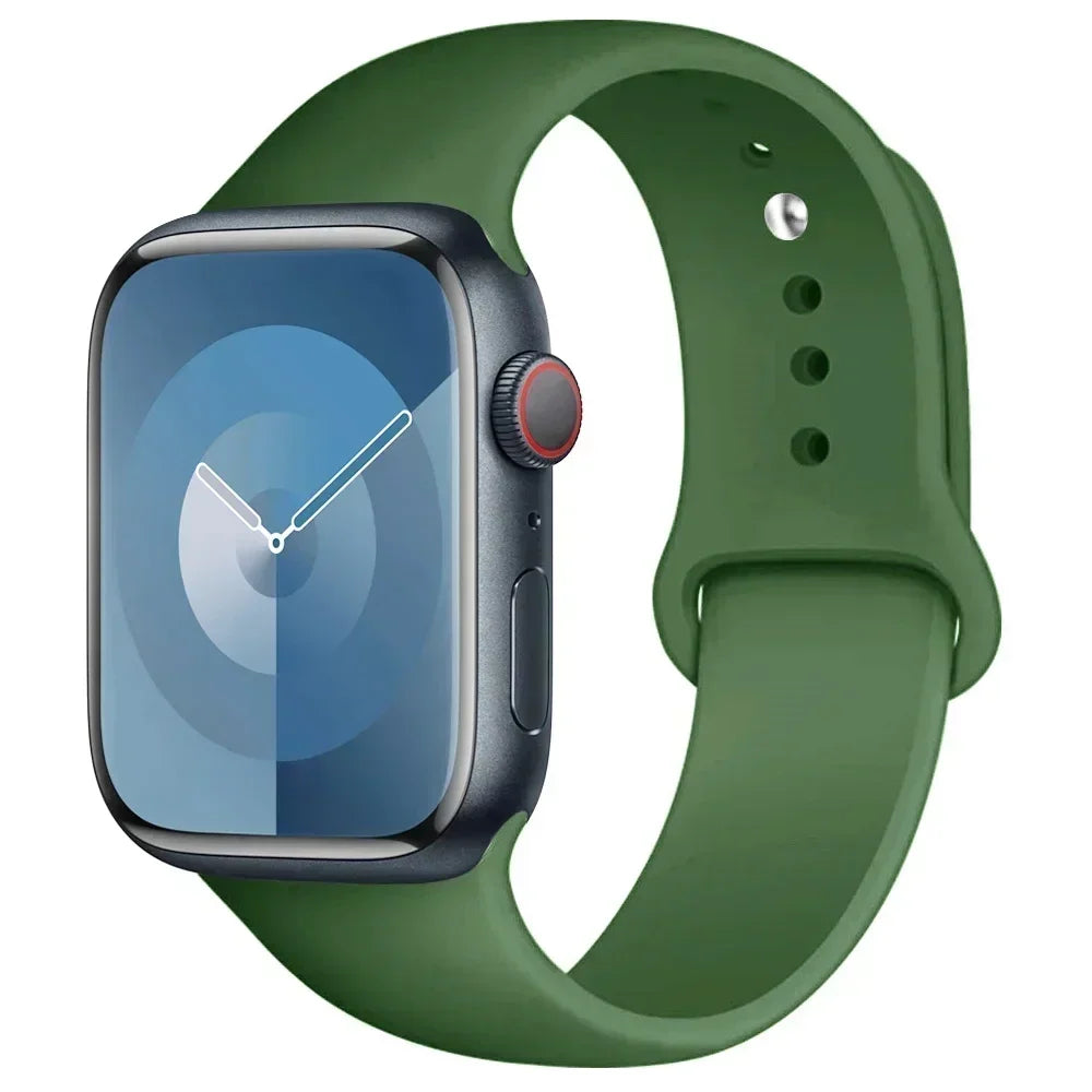 Correa de silicona para Apple Watch de 44 mm, 45 mm, 40 mm, 41 mm, 42 mm, 38 mm y 45 mm, pulsera deportiva para iWatch Series 8, 7, 6, 5, 4, 3, SE, 9, Ultra 2 y 49 mm.