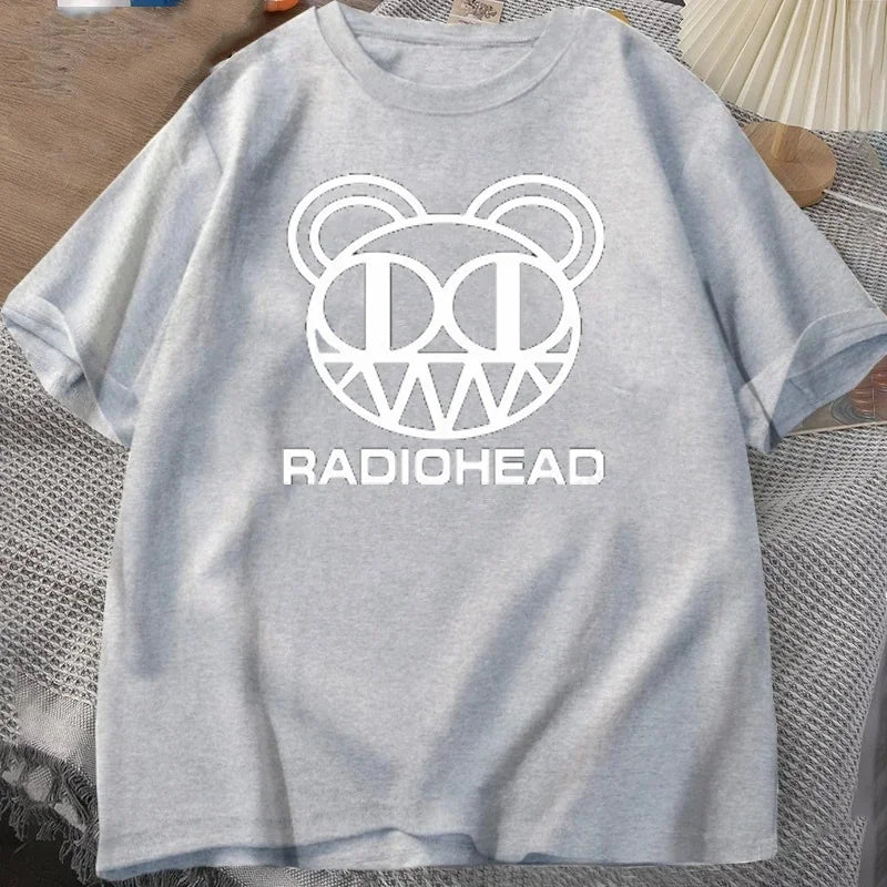 Vintage Radiohead T shirt Men Fashion T-shirt Cotton Tshirt Boy Tees Short Sleeve T-shirt Rock Band Camisetas Men's Clothing