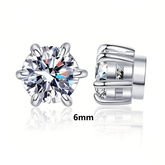 2pcs Moissanite earrings Magnetic Simple 2CT Moissanite earrings No need to pierce the ear Valentine's Day Mother's Day gift