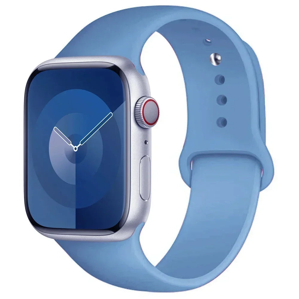 Correa de silicona para Apple Watch de 44 mm, 45 mm, 40 mm, 41 mm, 42 mm, 38 mm y 45 mm, pulsera deportiva para iWatch Series 8, 7, 6, 5, 4, 3, SE, 9, Ultra 2 y 49 mm.