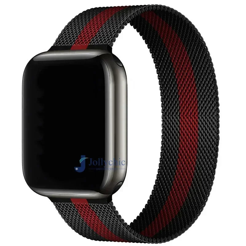 Correa Milanesa Para Apple Watch Band Ultra 2 49mm 44mm 40mm 45mm 41mm 38mm 44mm Pulsera Para iWatch Series 9 3 6 5 SE 7 8 Correa
