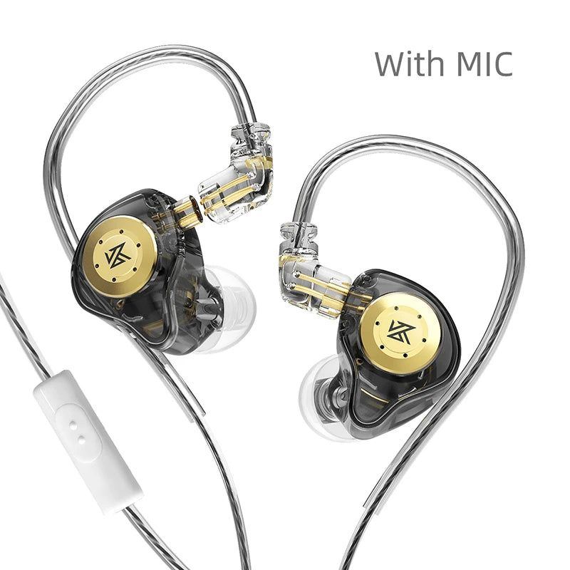 Auriculares KZ EDX Pro con monitorización dinámica intraaural, auriculares HiFi con cable, graves estéreo, para juegos, música, tapones para los oídos y cancelación de ruido.
