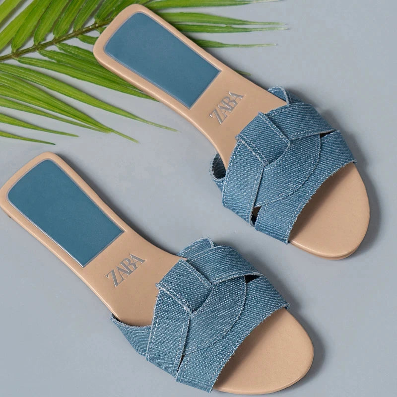 Sandalias de diseño de lujo para mujer, 2025, nuevas, tejidas, cómodas, informales, planas, de verano