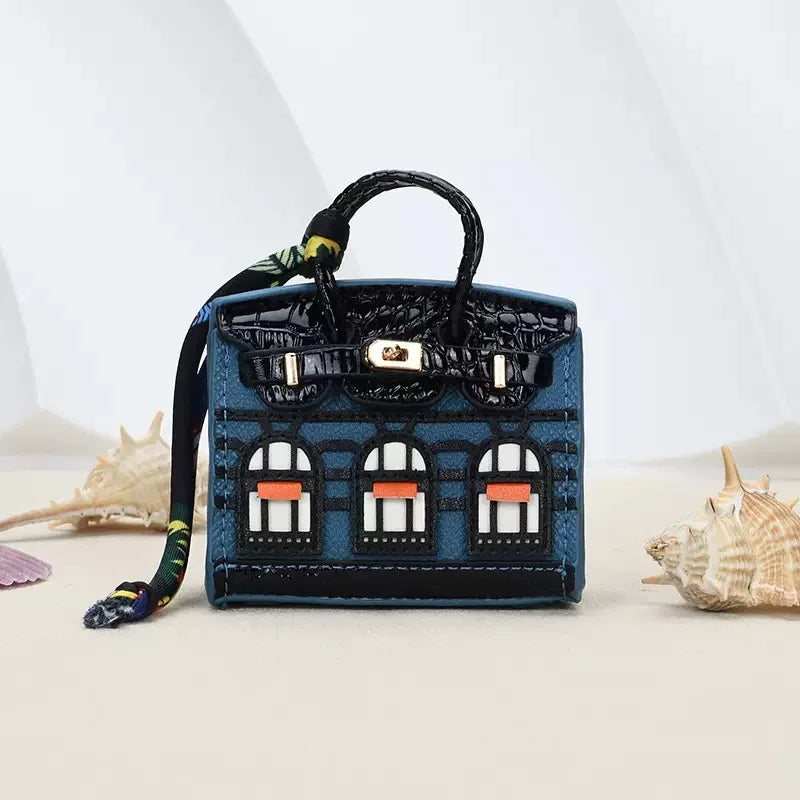 Mini BackpackHanging Creative House Headphone Bag For Airpods 4 3 Pro2 Galaxy Buds Headphone Case Holds Small items With Lanyard
