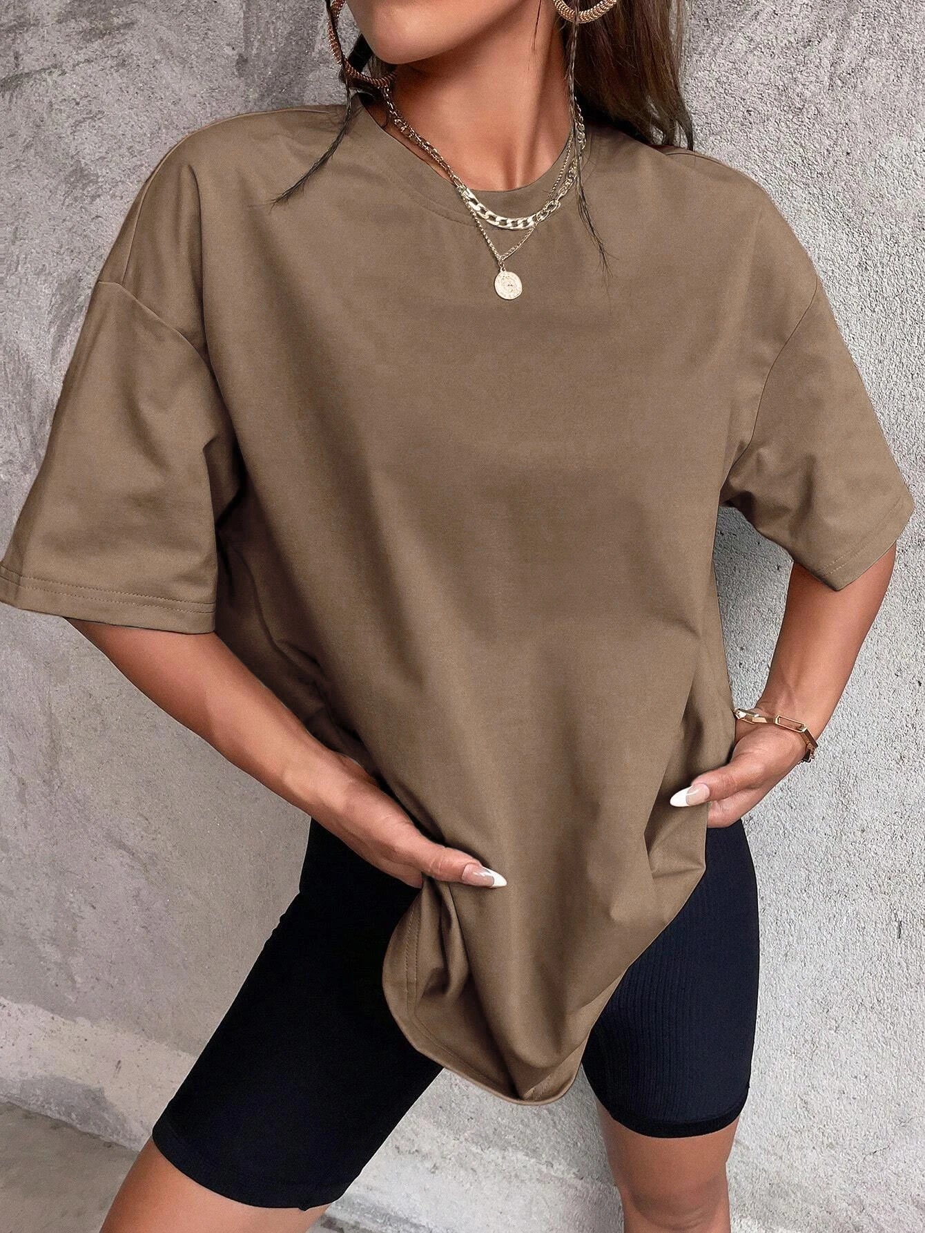 Camiseta de algodón de color liso para verano, camisetas de hip hop para mujer, camisetas casuales de algodón de manga corta, camisetas cómodas de moda
