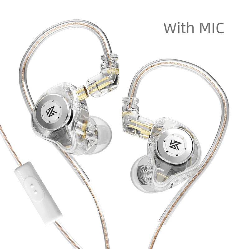 Auriculares KZ EDX Pro con monitorización dinámica intraaural, auriculares HiFi con cable, graves estéreo, para juegos, música, tapones para los oídos y cancelación de ruido.