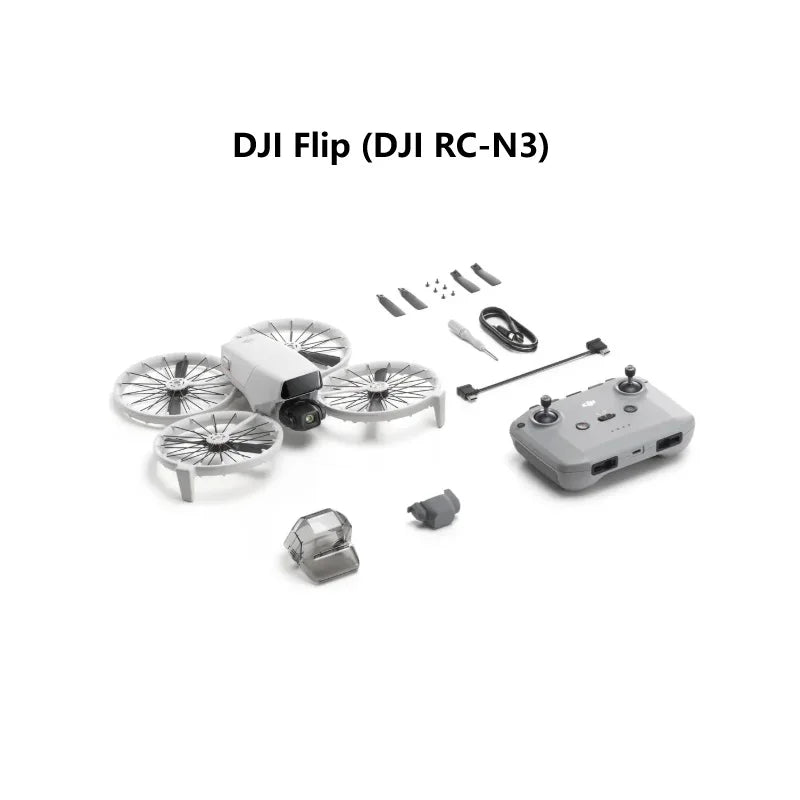 Dron DJI Flip con cámara (RC-N3) 4K ligero, estabilizador de 3 ejes, transmisión de video de 13 km, despegue con la palma de la mano, retorno automático
