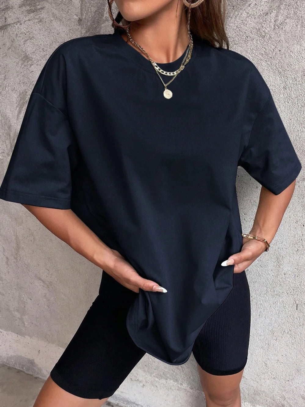 Camiseta de algodón de color liso para verano, camisetas de hip hop para mujer, camisetas casuales de algodón de manga corta, camisetas cómodas de moda