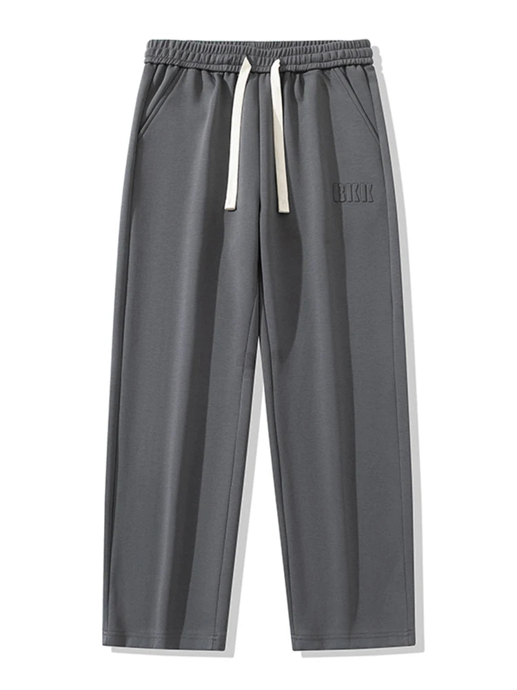 Pantalones deportivos rectos de algodón para hombre, de pierna ancha, con cordón y letras, holgados, informales, largos, talla grande 8XL