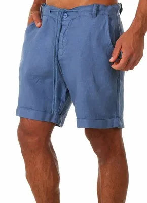 KB 2022 - Pantalones cortos de lino y algodón para hombre, transpirables, de verano, de color sólido, para fitness, tallas S-4XL