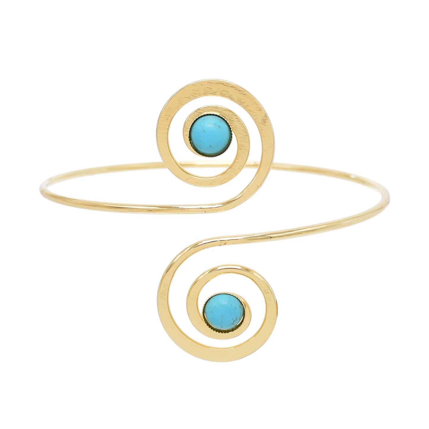 Gold Color Simple Line Butterfly Flower Open Bangles For Women Swirl Charm Armlet Greek Goddess Upper Arm Cuff Bracelet Jewelry
