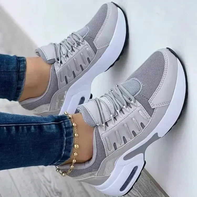 Tenis para mujer, zapatillas de plataforma informales para mujer 2025, nuevas zapatillas de correr cómodas de malla antideslizantes, zapatillas de talla grande para mujer
