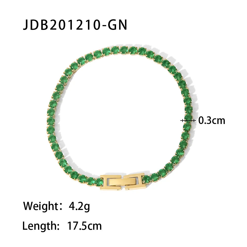 Uworld Maximalist Dipped With Cubic Zirconia Gemstones Stainless Steel Bracelet for Women Jewelry Gift bracelet Waterproof Jewel