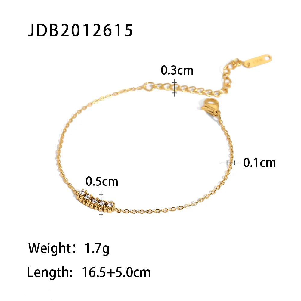 Uworld Maximalist Dipped With Cubic Zirconia Gemstones Stainless Steel Bracelet for Women Jewelry Gift bracelet Waterproof Jewel