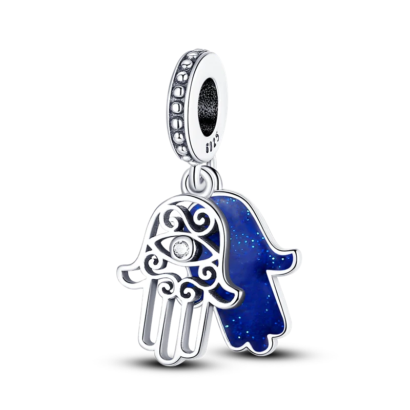 2025 Hot Sale Charms Bead 925 Sterling Silver Pink Butterfly Luminous Firefly Dangle Fit Bangle Bracelet Necklace DIY Jewelry