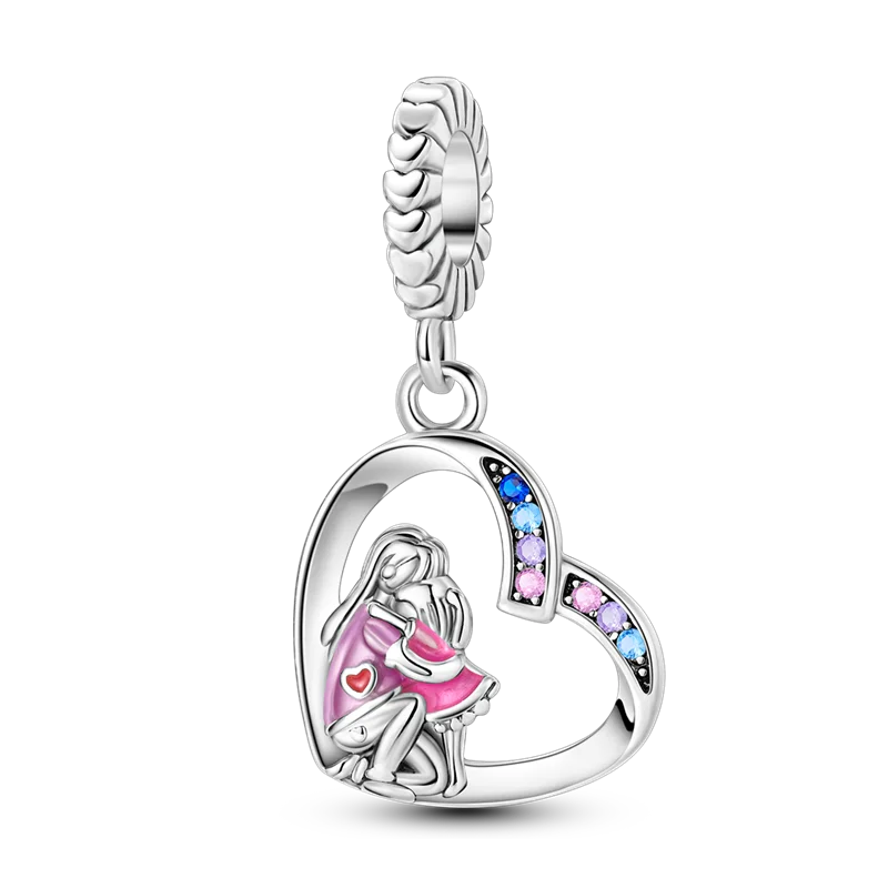 2025 Hot Sale Charms Bead 925 Sterling Silver Pink Butterfly Luminous Firefly Dangle Fit Bangle Bracelet Necklace DIY Jewelry