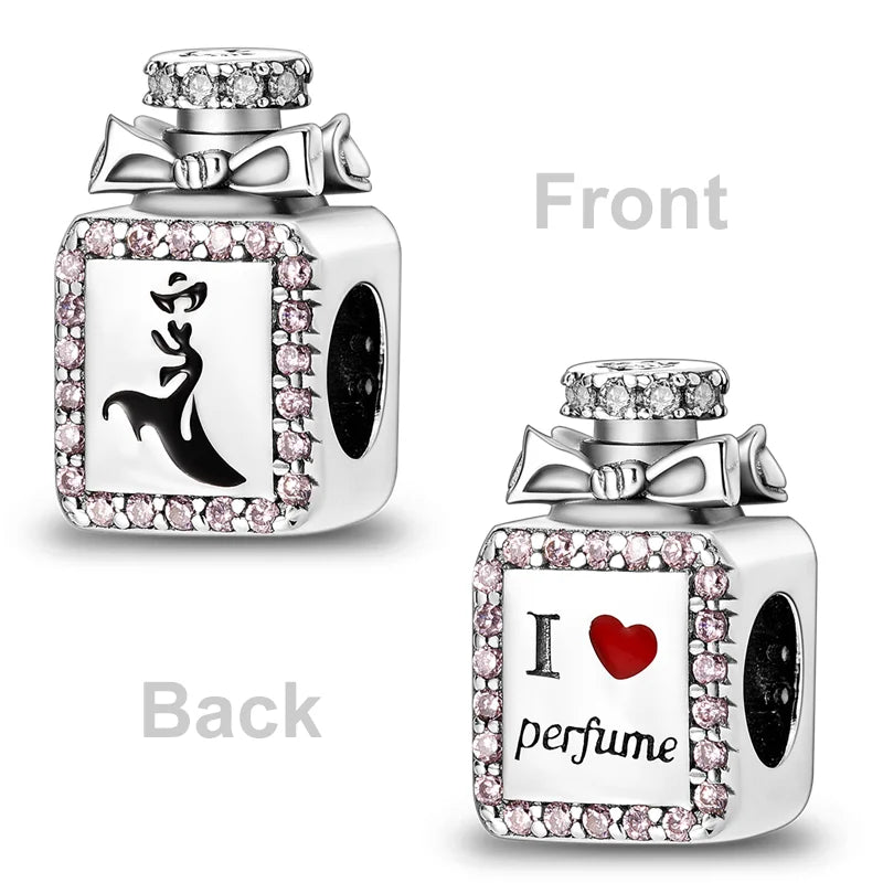 2025 Hot Sale Charms Bead 925 Sterling Silver Pink Butterfly Luminous Firefly Dangle Fit Bangle Bracelet Necklace DIY Jewelry