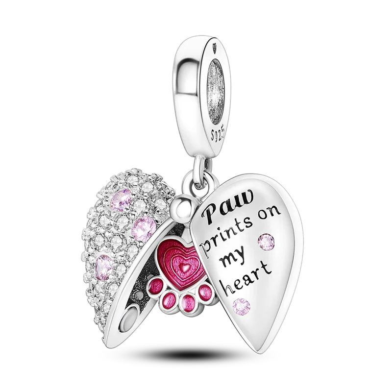 2025 Hot Sale Charms Bead 925 Sterling Silver Pink Butterfly Luminous Firefly Dangle Fit Bangle Bracelet Necklace DIY Jewelry