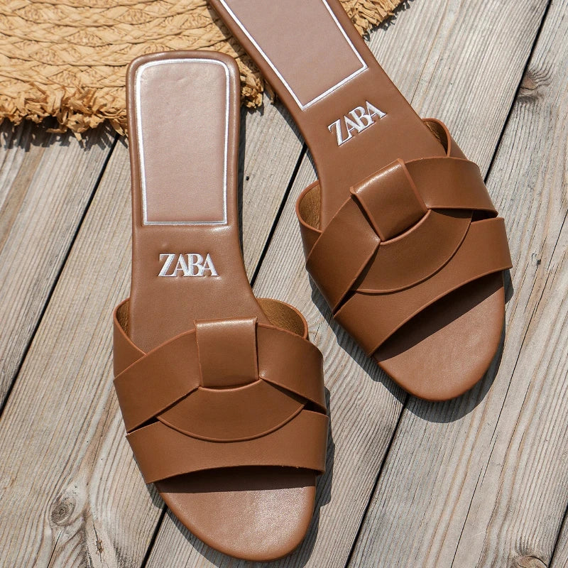Sandalias de diseño de lujo para mujer, 2025, nuevas, tejidas, cómodas, informales, planas, de verano