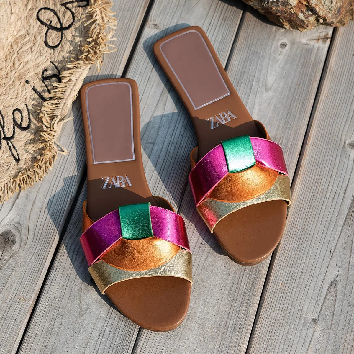 Sandalias de diseño de lujo para mujer, 2025, nuevas, tejidas, cómodas, informales, planas, de verano