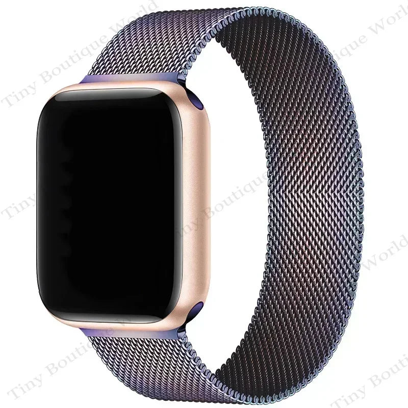 Correa Milanesa Para Apple Watch Band Ultra 2 49mm 44mm 40mm 45mm 41mm 38mm 44mm Pulsera Para iWatch Series 9 3 6 5 SE 7 8 Correa