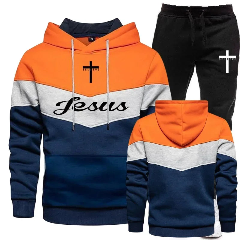 Chándal con capucha y pantalones deportivos con estampado de Jesús para hombre y mujer, de alta calidad, informal, para uso diario, 2024