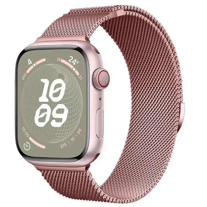 Correa Milanesa Para Apple Watch Band Ultra 2 49mm 44mm 40mm 45mm 41mm 38mm 44mm Pulsera Para iWatch Series 9 3 6 5 SE 7 8 Correa