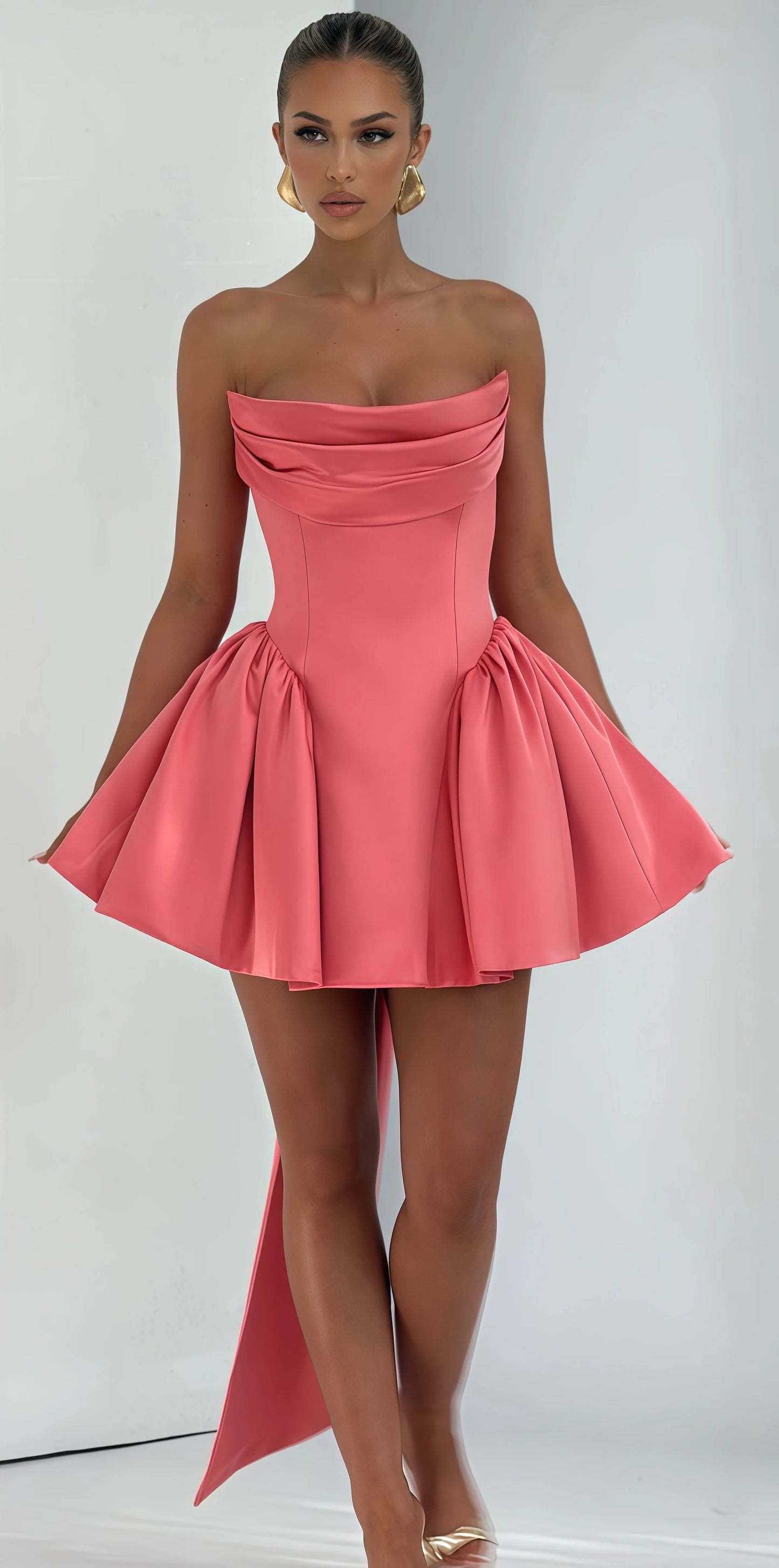 Vestido de novia de satén con lazo, corte A, minivestido de fiesta personalizado, plisado, sin tirantes, corsé, para regreso a casa, 2025