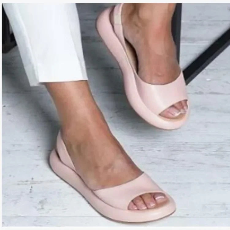 Sandalias de verano 2022 para mujer, zapatos de piel de PVC, de moda, con punta abierta y plataforma, sandalias sexis para mujer.