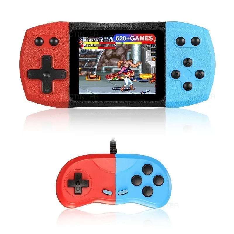 Consola de videojuegos retro con 620 juegos clásicos integrados, reproductor de juegos portátil, consola recargable, salida AV