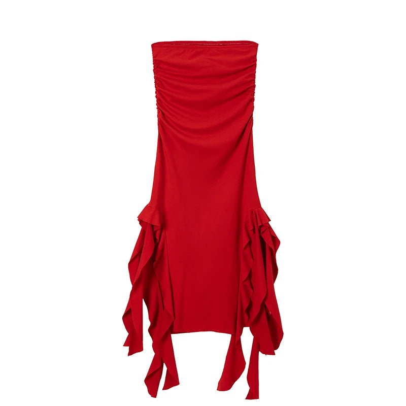 Vestido irregular ajustado con un solo hombro y tirantes finos para mujer, tendencia de moda europea y americana primavera/verano 2024
