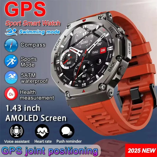 New T-Rex3 GPS Smart Watches 2025 for Xiaomi IOS Military Smartwatch Men 10ATM Waterproof 170 Sport Modes Built-in GPS BT Call