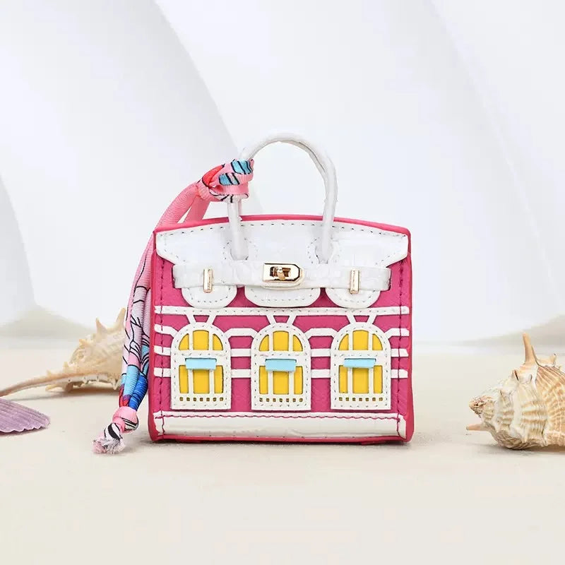 Mini BackpackHanging Creative House Headphone Bag For Airpods 4 3 Pro2 Galaxy Buds Headphone Case Holds Small items With Lanyard