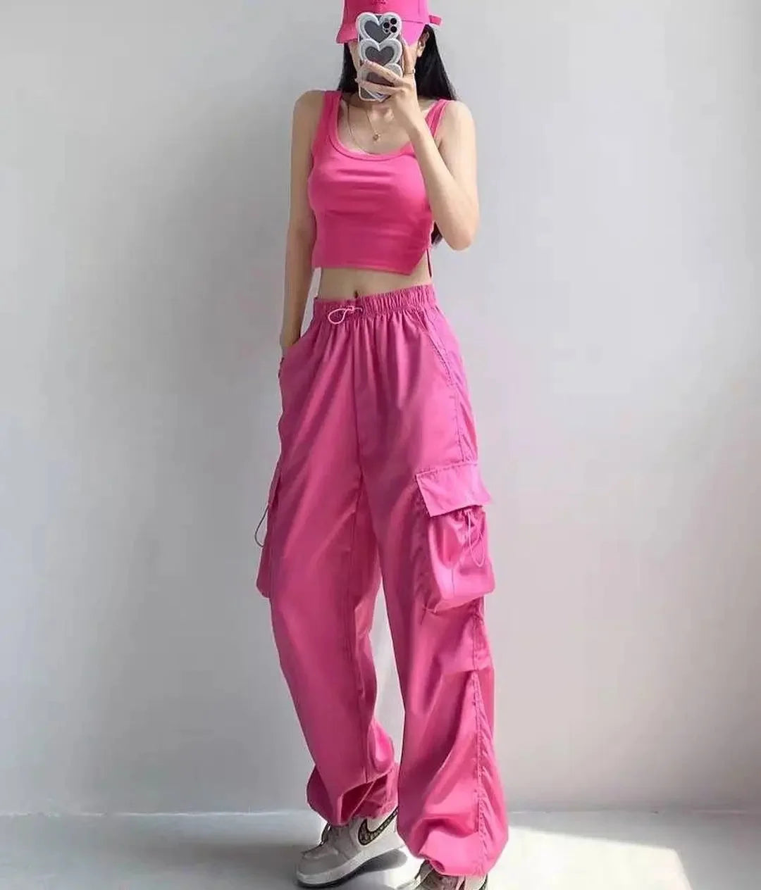 Pantalones cargo holgados de pierna recta y pierna ancha, estilo vintage, estilo casual, con bolsillos grandes, para mujer, de moda, 2024