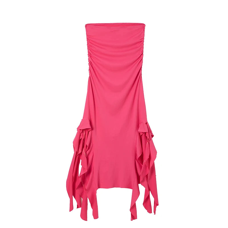 Vestido irregular ajustado con un solo hombro y tirantes finos para mujer, tendencia de moda europea y americana primavera/verano 2024