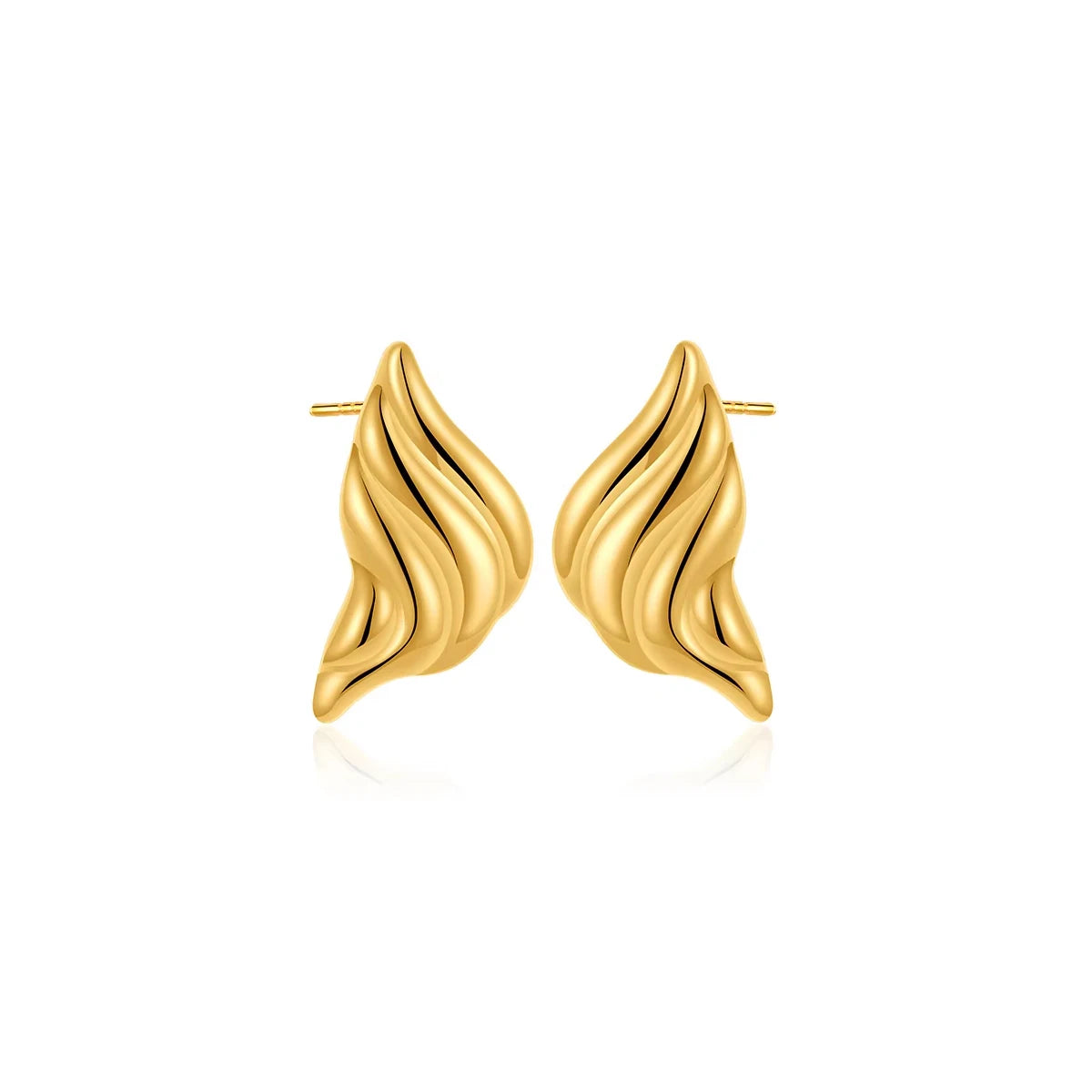 Vintage Texture Gold Plated Stainless Steel Earrings for Women Geometric Circle Twist Statement Earring Fashion Jewelry Bijoux