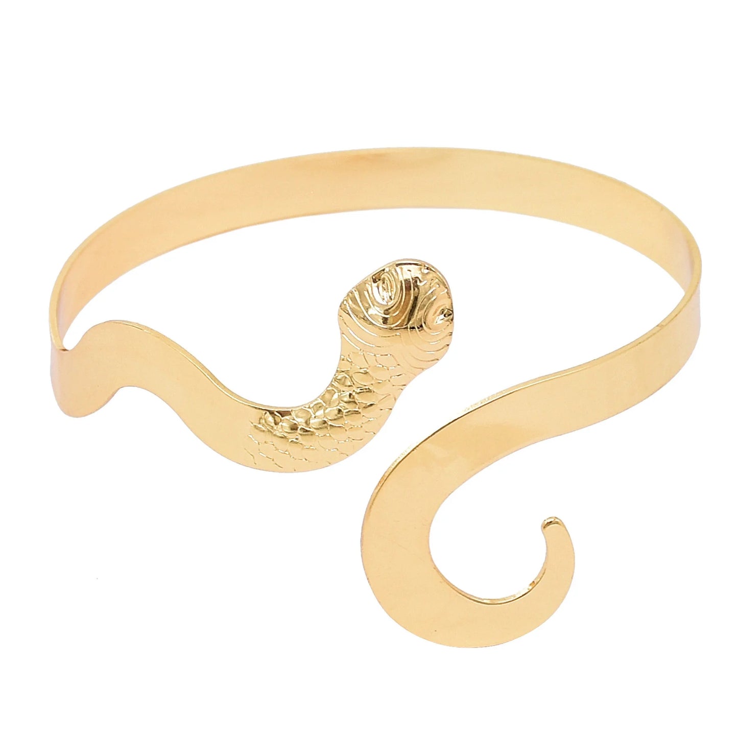 Gold Color Simple Line Butterfly Flower Open Bangles For Women Swirl Charm Armlet Greek Goddess Upper Arm Cuff Bracelet Jewelry